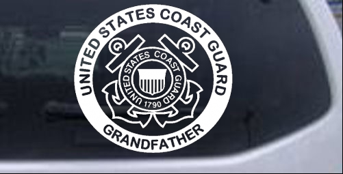 United States Coast Guard Grandfather Military car-window-decals-stickers