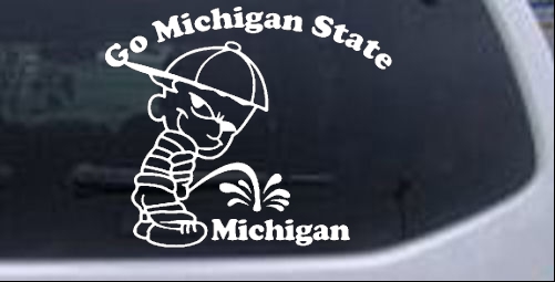 Go Michigan State Pee On Michigan Pee Ons car-window-decals-stickers