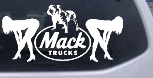 Mack Trucks Logo With Sexy Mudflap Girls Bent Over Moto Sports car-window-decals-stickers
