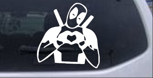 Deadpool Hand Heart Love Sci Fi car-window-decals-stickers