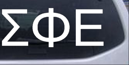 Sigma Phi Epsilon Greek Letters College car-window-decals-stickers
