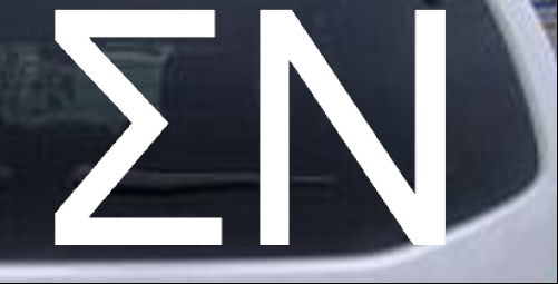 Sigma Nu Greek Letters College car-window-decals-stickers