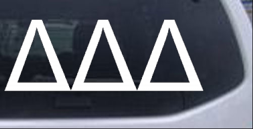 Delta Delta Delta  Tri Delta Greek Letters College car-window-decals-stickers