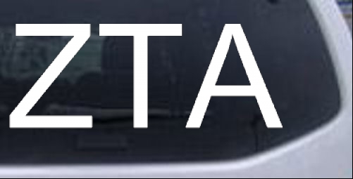 Zeta Tau Alpha ZTA Zeta Greek Letters College car-window-decals-stickers