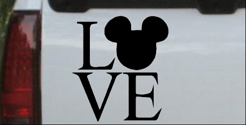Mickey Mouse Love Stacked Letters Disney Parody