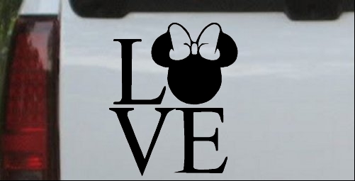 Minnie Mouse Love Stacked Letters Disney Parody