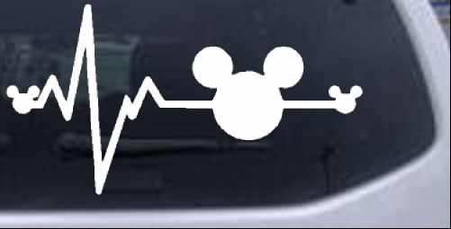 Mickey Mouse Heartbeat Vinyl Decal Sticker for Window Wall Auto Car Truck Boat 