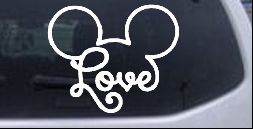 Mickey Mouse Ears Love Cartoons car-window-decals-stickers