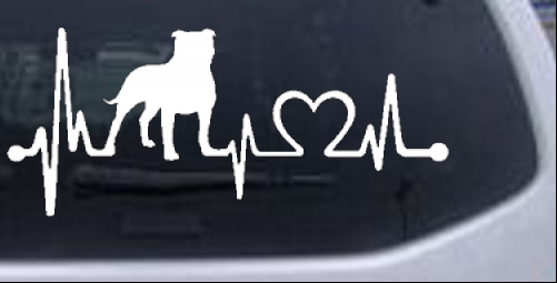 Pit Bull Uncropped Floppy Pitbull Heartbeat Lifeline Monitor Animals car-window-decals-stickers