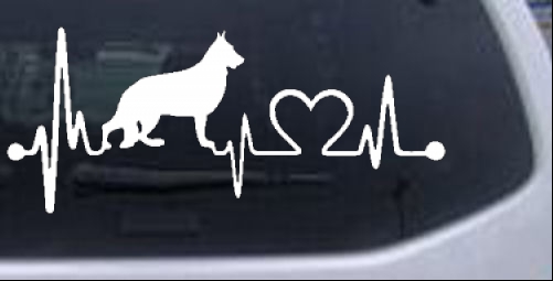 German Shepherd Heartbeat Monitor  Animals car-window-decals-stickers