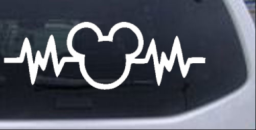 Mickey Mouse Heartbeat Love Cartoons car-window-decals-stickers