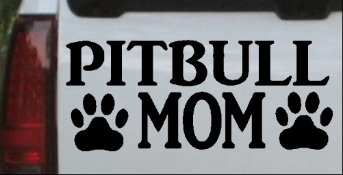 Pitbull Mom with Paw Prints