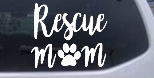 Animal Shelter Rescue Mom With Cat or Dog Paw Animals car-window-decals-stickers