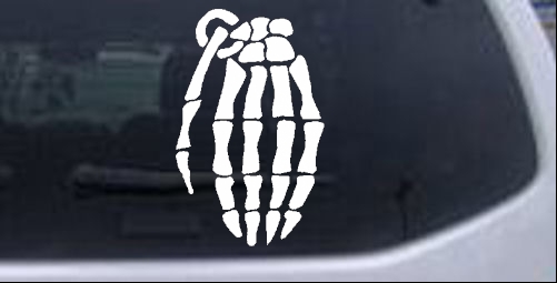 Skeleton Hand Grenade Skulls car-window-decals-stickers