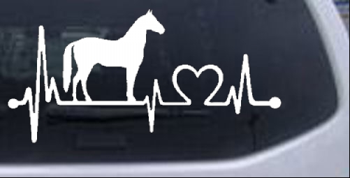 Horse Heart Heartbeat Lifeline Love Animals car-window-decals-stickers
