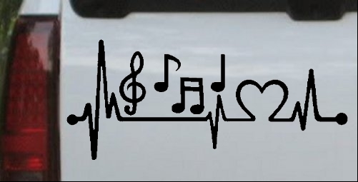 Music Notes Heartbeat Lifeline Monitor Love