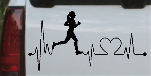 Run Girl Heartbeat Marathon 13.1 26.2 Running