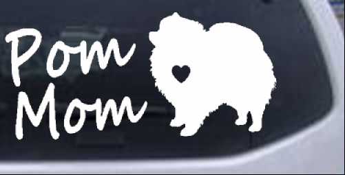 Pomeranian Pom Mom Dog  Animals car-window-decals-stickers