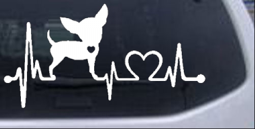 Chihuahua Love Heartbeat Monitor Animals car-window-decals-stickers