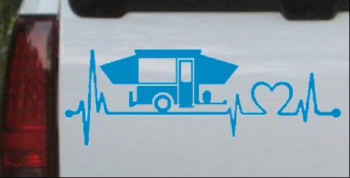 Pop Up Camper Travel Trailer Heartbeat Lifeline Car or Truck Window Decal  Sticker - Rad Dezigns