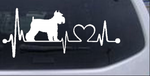 Schnauzer Heartbeat Lifeline Dog Animals car-window-decals-stickers