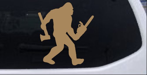Bigfoot Lumberjack Logger Axe Chainsaw Car or Truck Window Laptop Decal Sticker - Foto 31 di 32