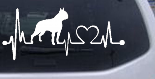 Boston Terrier Heartbeat Lifeline Monitor Dog Animals car-window-decals-stickers