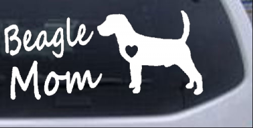 Beagle Mom Dog Animals car-window-decals-stickers
