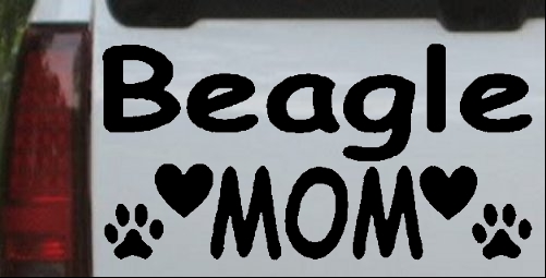 Beagle Mom With Dog Paw Prints