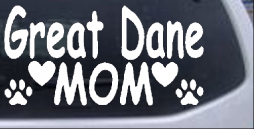 Great Dane Mom With Dog Paw Prints Animals car-window-decals-stickers