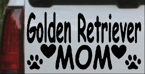 Golden Retriever Mom With Dog Paw Prints