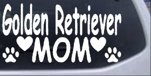 Golden Retriever Mom With Dog Paw Prints Animals car-window-decals-stickers