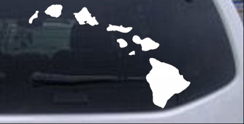 Hawaiian Island Chain Girlie car-window-decals-stickers
