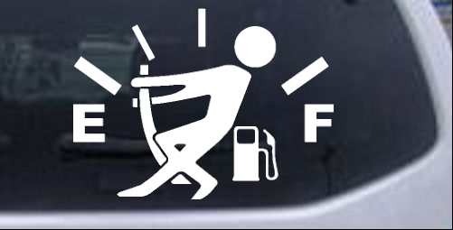 Funny Gas Gauge Empty Full Girlie car-window-decals-stickers