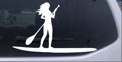 Stand Up Paddleboard with Woman Girl Girlie car-window-decals-stickers
