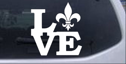 Fleur De Lis Love Louisiana French New Orleans Girlie car-window-decals-stickers