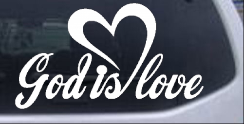 God Is Love with Heart Christian car-window-decals-stickers