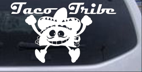 Taco Tribe Man Funny car-window-decals-stickers