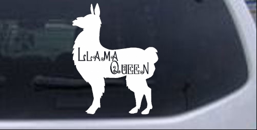 Llama Queen With Llama Silhouette  Animals car-window-decals-stickers