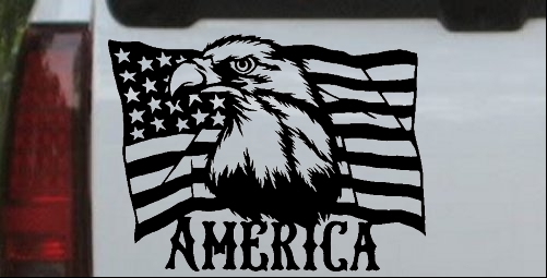 Bald Eagle Over The American Flag