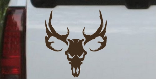 Tribal Buck Deer Skull Rack Car or Truck Window Laptop Decal Sticker 6X5.4