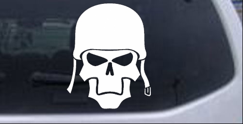 Skull with Helmet Biker car-window-decals-stickers