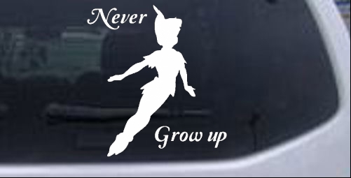 Peter Pan Never Grow Up  Sci Fi car-window-decals-stickers