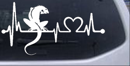 Iguana Lizard Heartbeat Animals car-window-decals-stickers