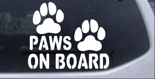 Paws On Board Dog Paws Animals car-window-decals-stickers