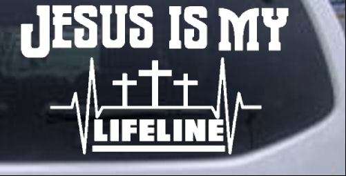 Jesus Is My Lifeline Christian car-window-decals-stickers