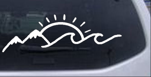 Mountain Beach Sun Wave Country car-window-decals-stickers