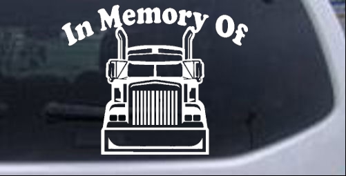 In Memory Of Truck Driver or Trucker In Memory Of car-window-decals-stickers