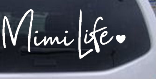 Mimi Life with Heart Girlie car-window-decals-stickers