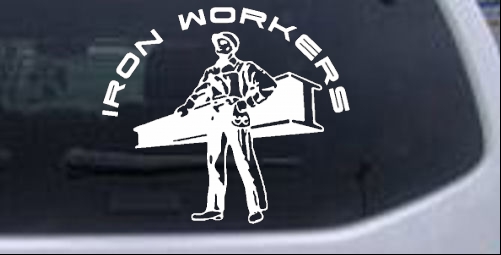 Iron Workers Union Business car-window-decals-stickers